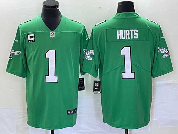 Youth Philadelphia Eagles #1 Jalen Hurts Green Vapor Limited With C Patch Stitched Football Jersey,We sell and wholesale Youth Philadelphia Eagles #1 Jalen Hurts Green Vapor Limited With C Patch Stitched Football Jersey on line form chian!